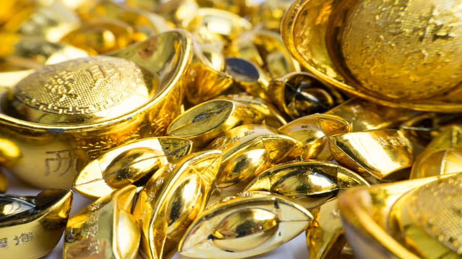 Gold Ingots Wealth Collection Wallpaper