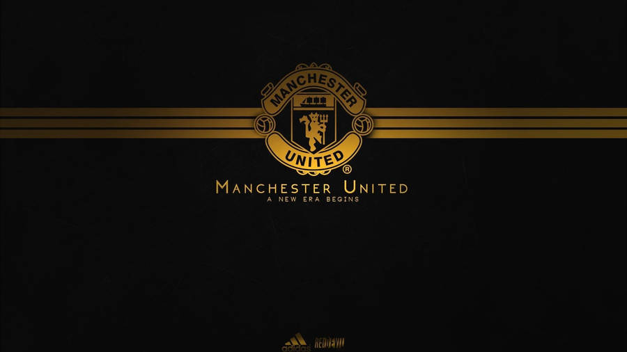 Gold Manchester United Logo Wallpaper