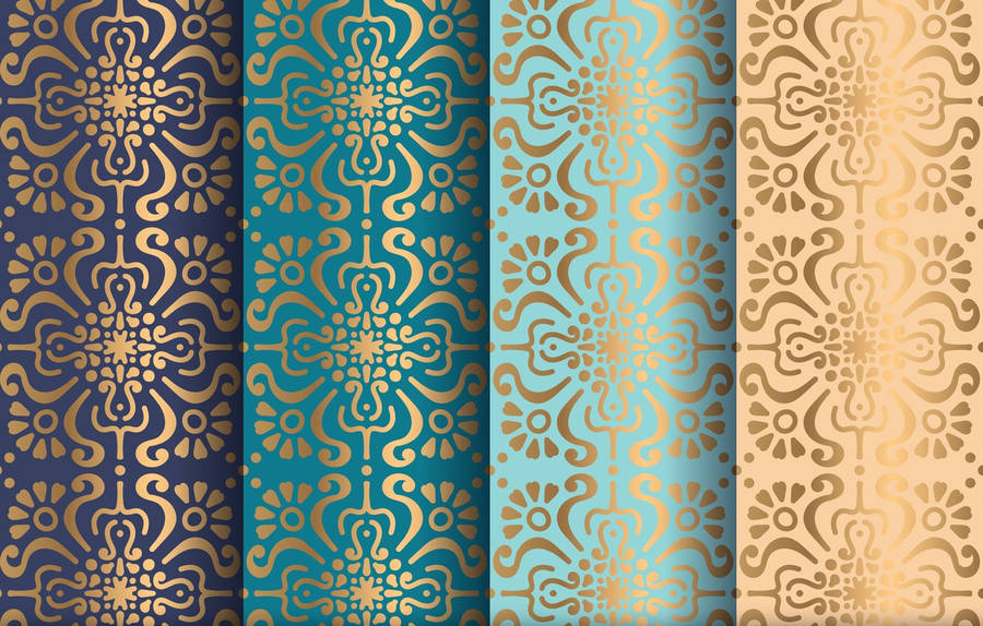 Gold Texture Patterns In Four Colors Wallpaper