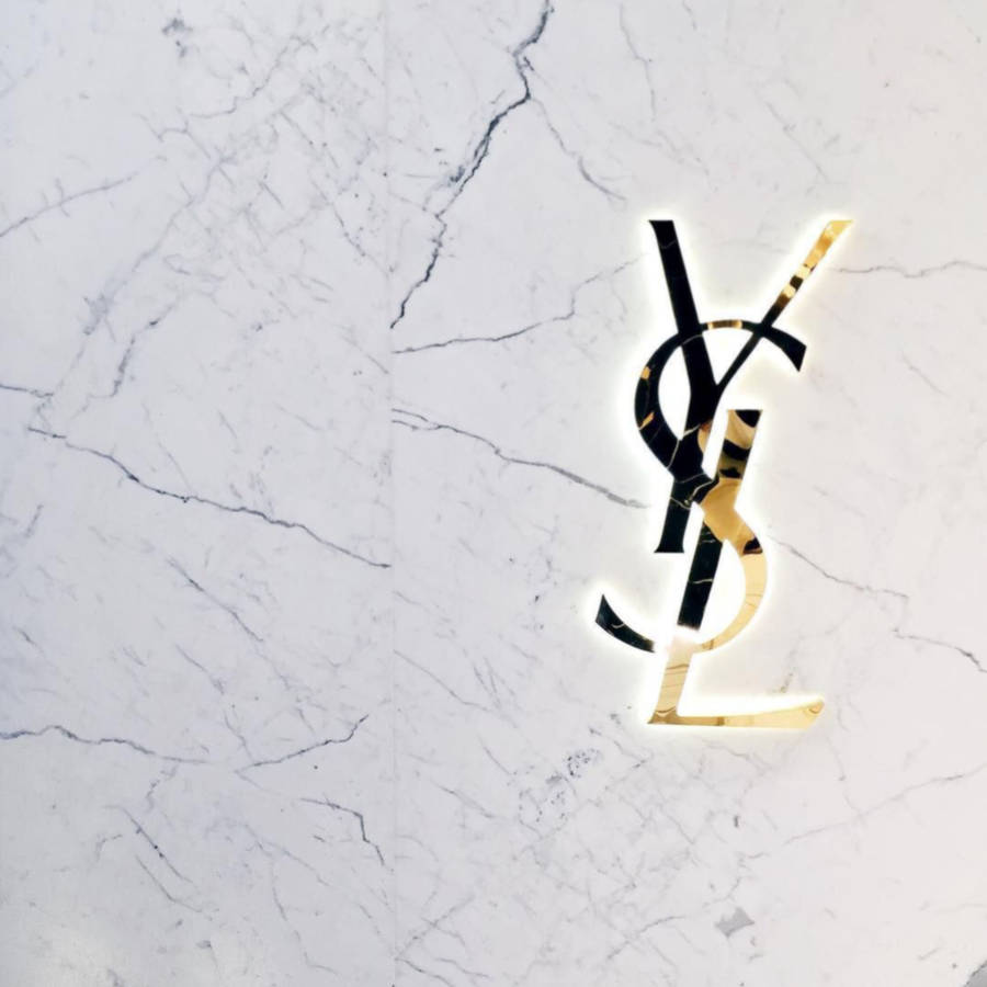 Gold Ysl At Marble Wallpaper