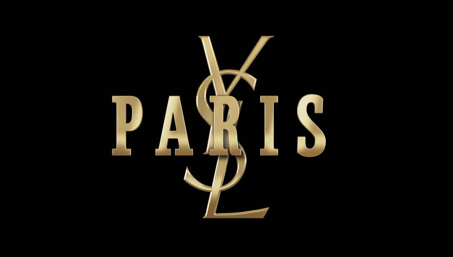 Gold Ysl Paris Logo Wallpaper