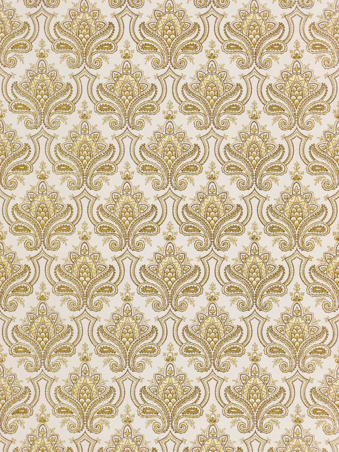 Golden Damask Pattern Background Wallpaper