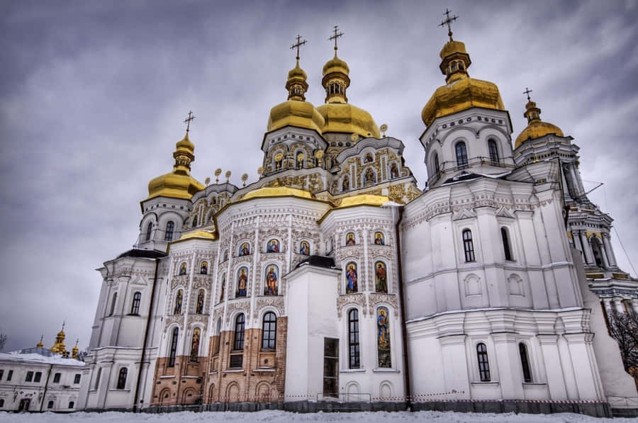 Golden Domed_ Orthodox_ Cathedral Wallpaper