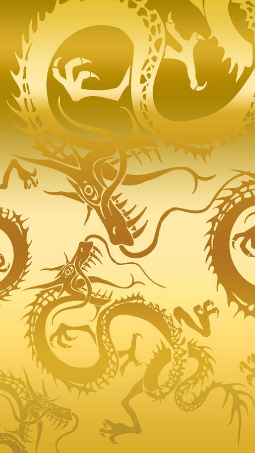 Golden Dragon Vector Art Wallpaper
