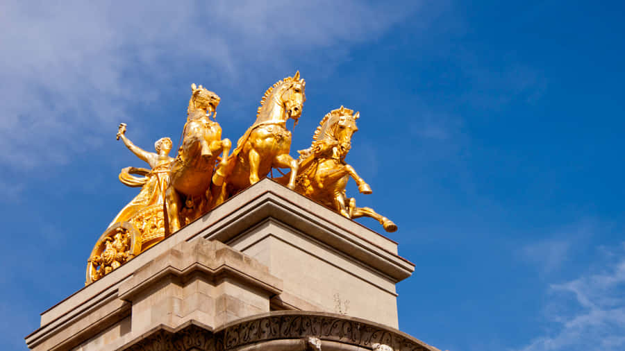 Golden Horse Statue Detail Wallpaper
