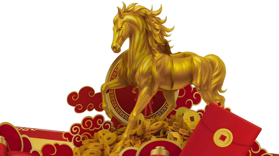 Golden Horse Symbolism Wallpaper