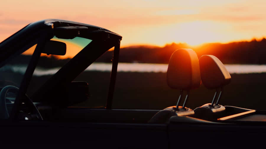 Golden-hued Sunset Drive Wallpaper