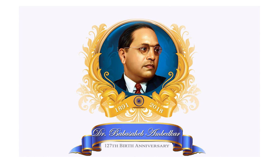 Golden Portrait Of Ambedkar 4k Wallpaper
