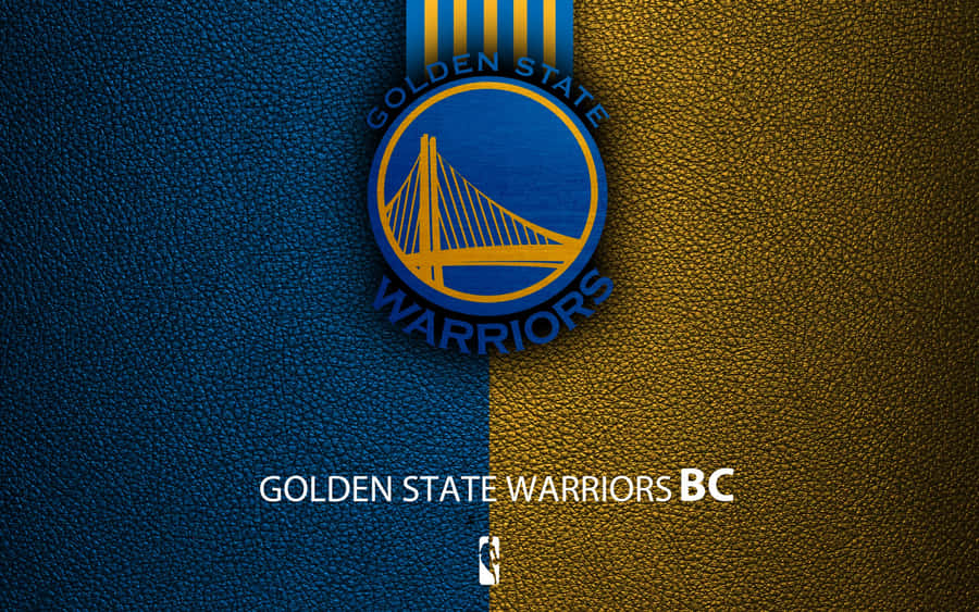 Golden State Warriors Logo On Half Leather Surface Wallpaper