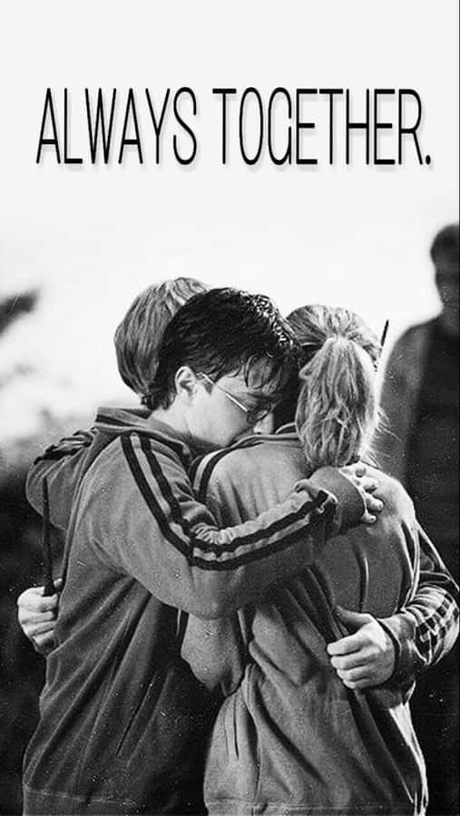 Golden Trio Always Together Phone Wallpaper