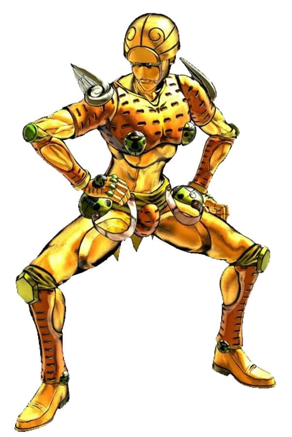 Golden Warrior With Style: Gold Experience From Jojo's Bizarre Adventure Wallpaper