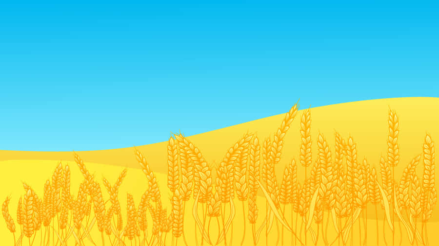 Golden Wheat Field At Sunset Wallpaper