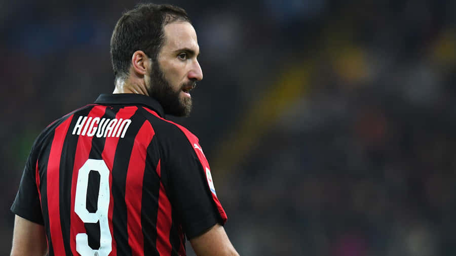 Gonzalo Higuain Ac Milan Back View Wallpaper