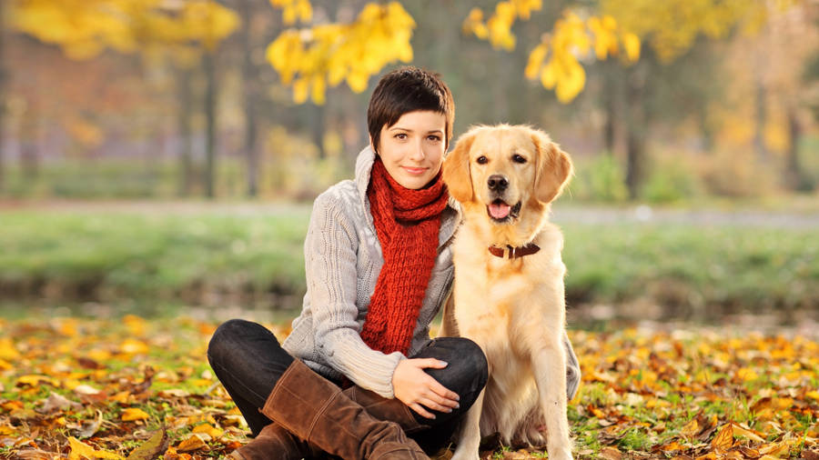 Good Memories Dog And Girl Wallpaper