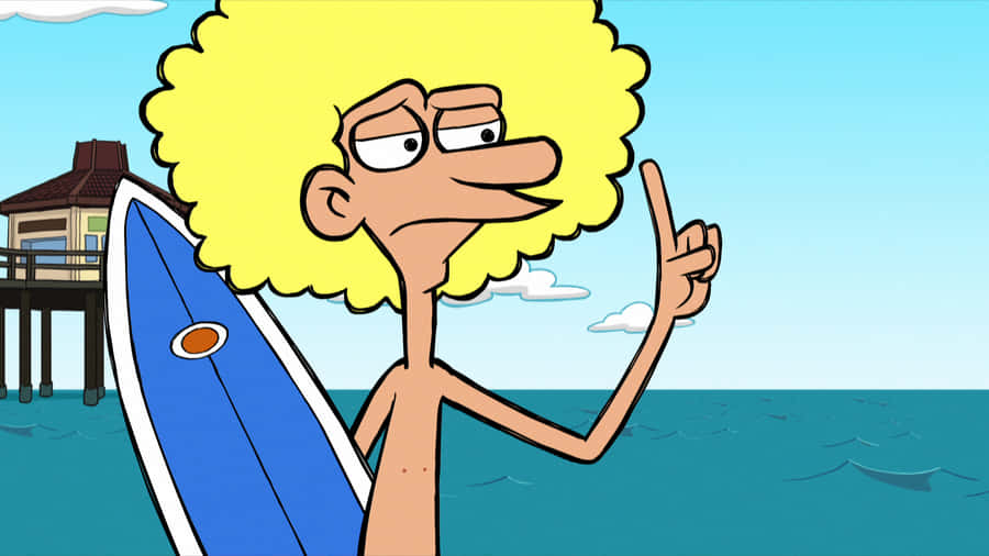 Good Vibes Character Woodie With Surfboard Wallpaper