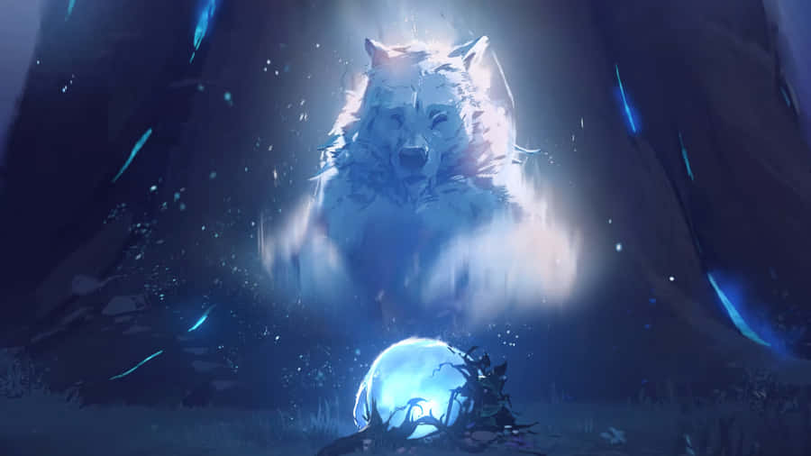 Google Desktop Wolf In Sky Wallpaper