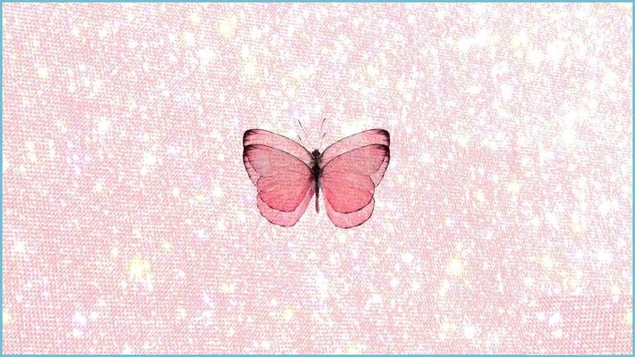 Gorgeous Sparkling Pink Pastel Butterfly Wallpaper