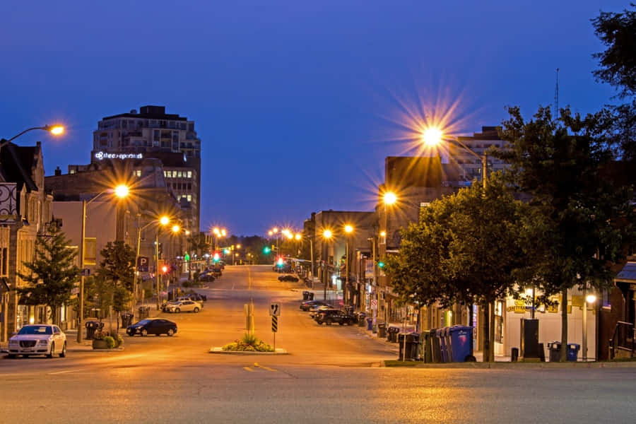 Gorgeous Sunset Over Guelph Skyline Wallpaper