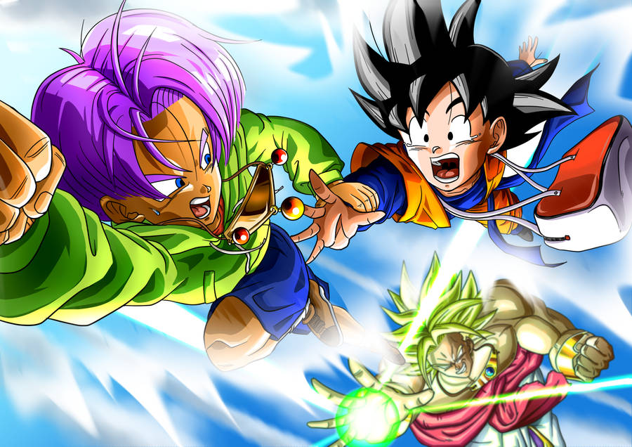 Goten With Trunks On Air Wallpaper
