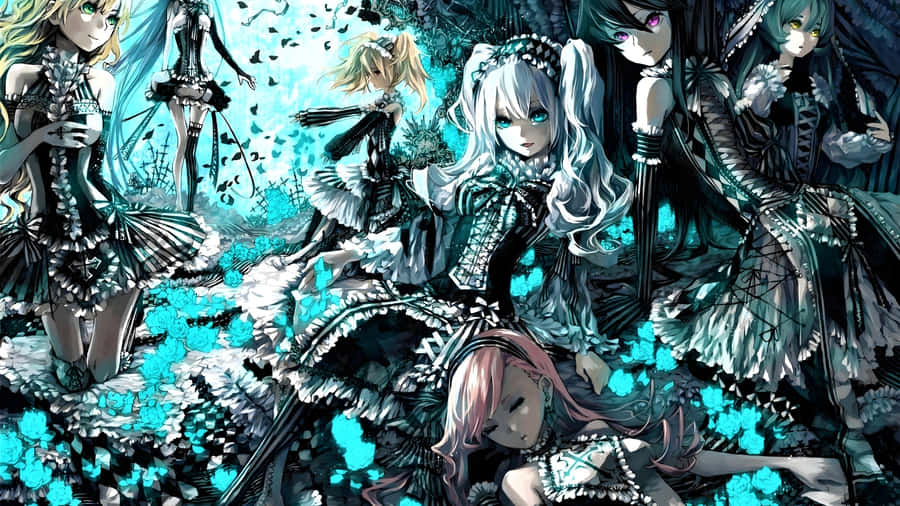 Goth Anime Girl Group Wallpaper