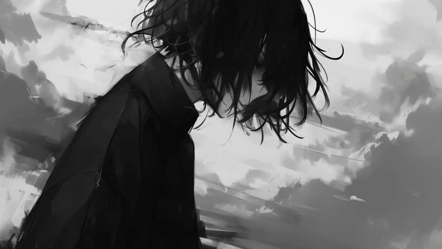 Goth Anime Girl Silhouette Wallpaper