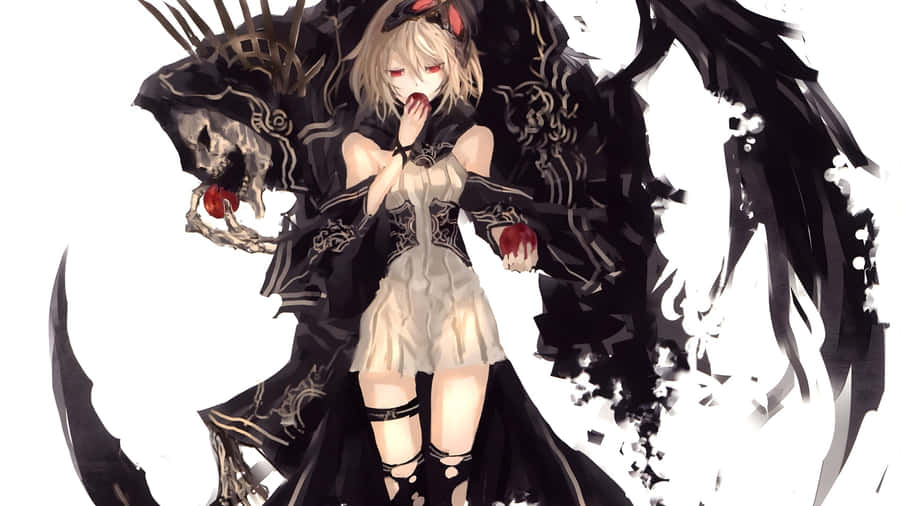 Goth Anime Girl With Dark Shadow Wallpaper