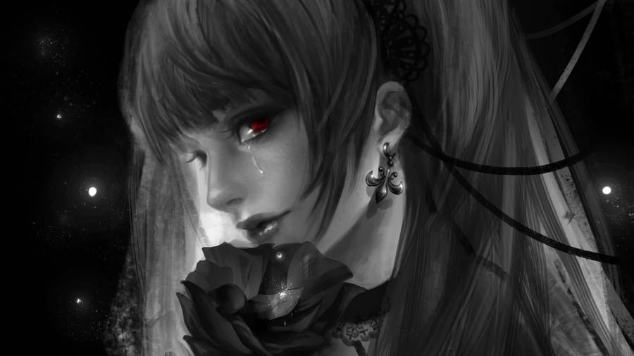 Goth Greyscale Misa Wallpaper