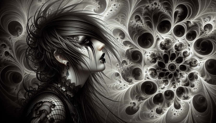Gothic Emo Girl Artwork Wallpaper