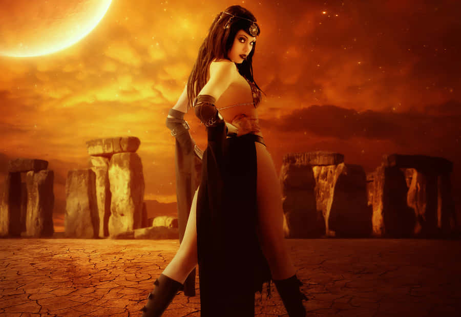 Gothic Fantasy Eclipse Warrior Wallpaper