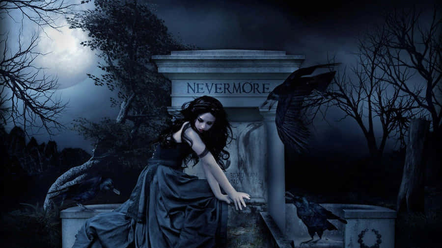 Gothic Fantasy_ Nevermore Mourning Wallpaper