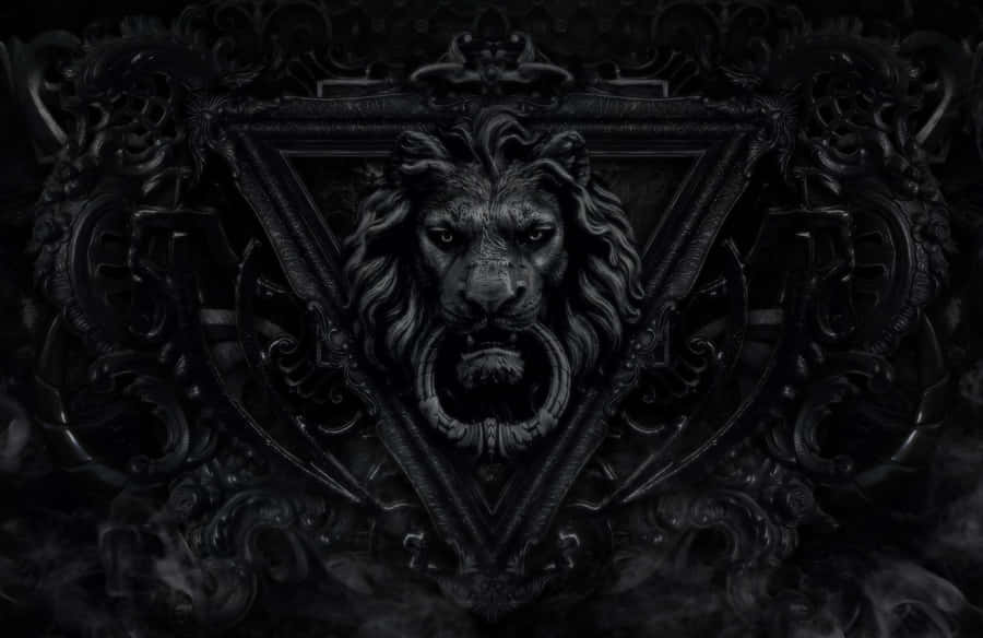 Gothic Lion Crest Artwork Wallpaper