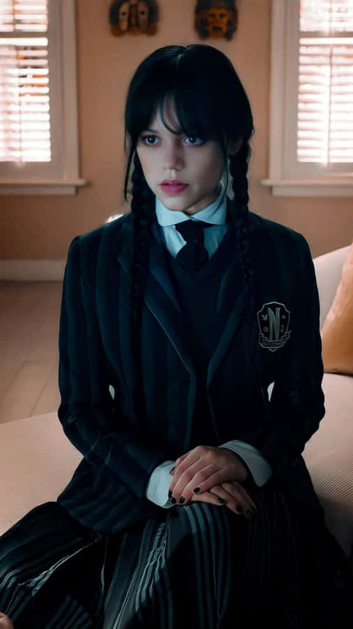 Gothic Style Schoolgirl Portrait Wallpaper