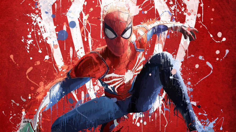 Graffiti Red Spider Man Wallpaper