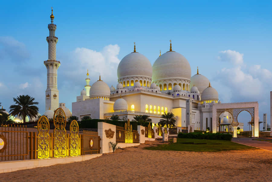 Grand Mosque Dusk View Wallpaper