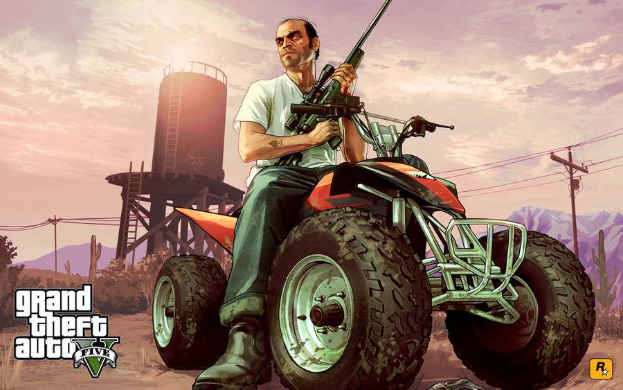 Grand Theft Auto V Trevor Riding Atv Wallpaper