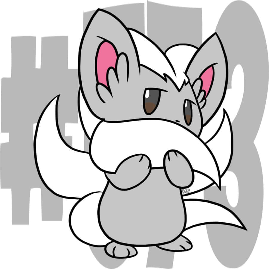 Gray Cinccino With Pokedex Number Wallpaper
