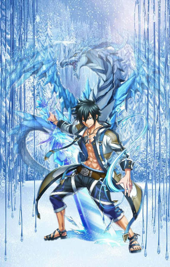 Gray Fullbuster Unleashing His Ice Magic Wallpaper