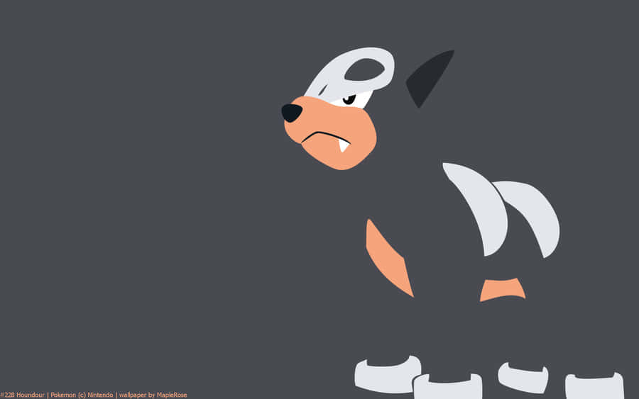 Gray Minimalist Houndour Wallpaper