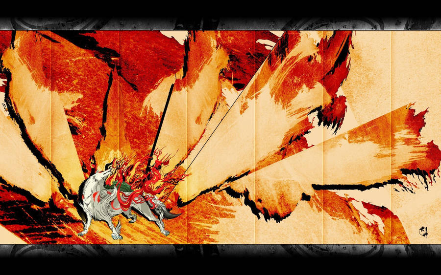 Graze Orange Okami Wallpaper