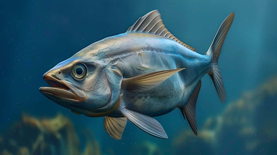 Greater Amberjack Swimming Underwater Wallpaper