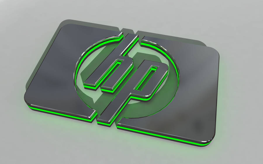 Green 3d Metal Hp Laptop Logo Wallpaper