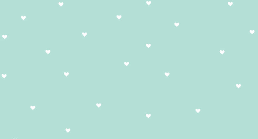 Green Aesthetic Desktop Hearts Wallpaper