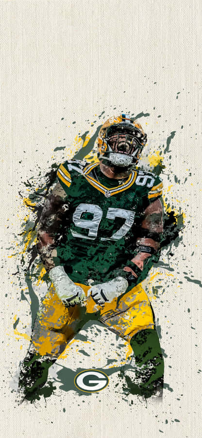 Green Bay Packers Kenny Clark Digital Fanart Wallpaper
