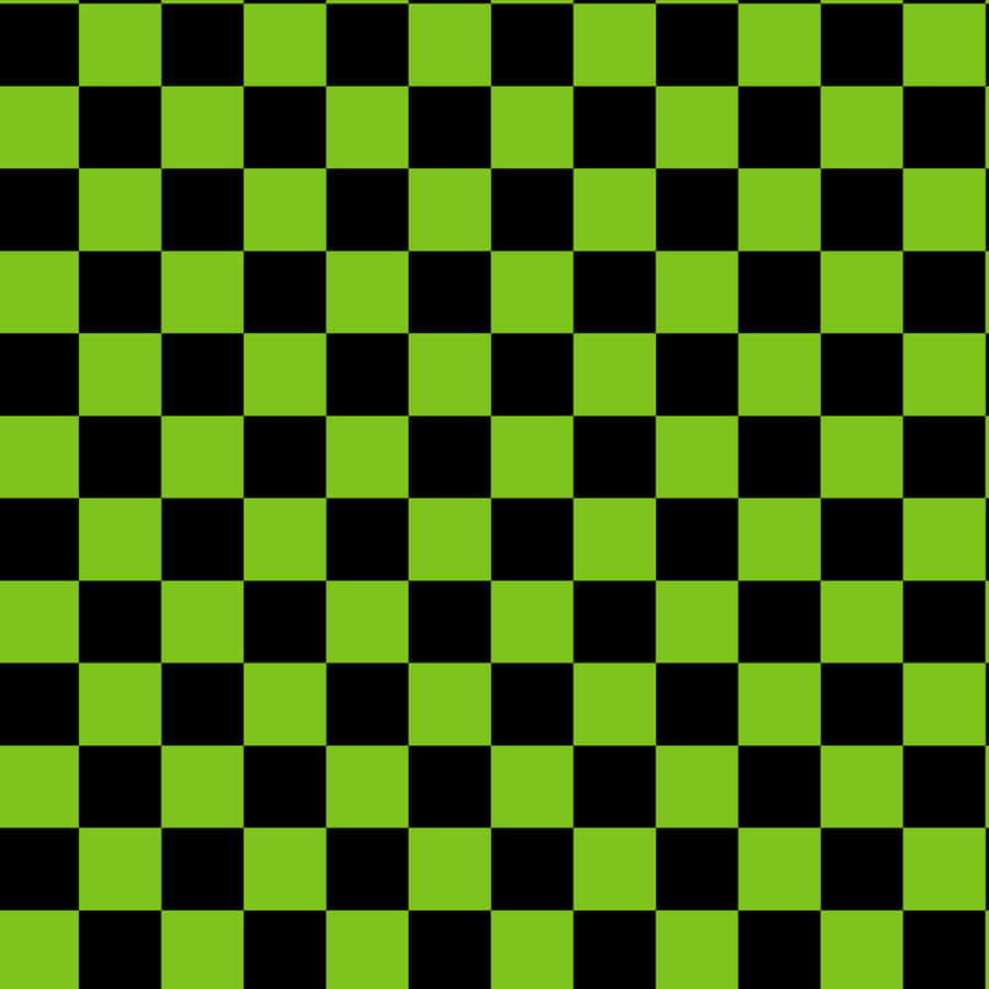 Green Black Checkers Board Pattern Wallpaper