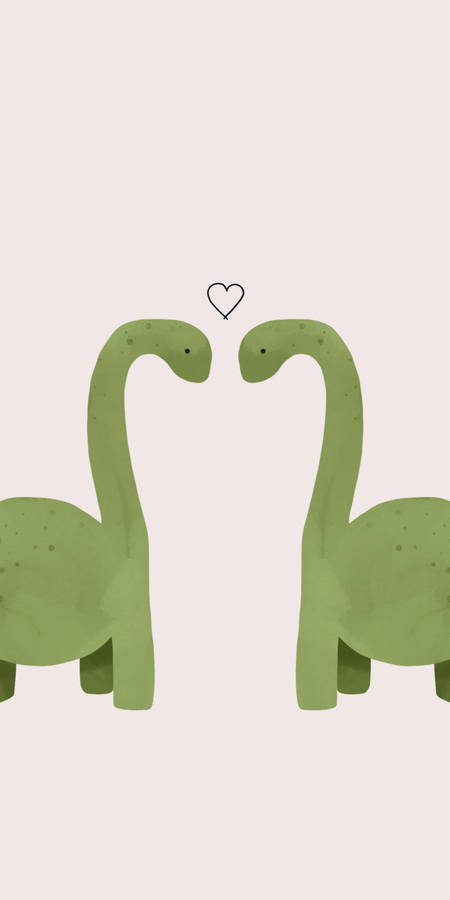 Green Brontosaurus Aesthetic Dino Wallpaper