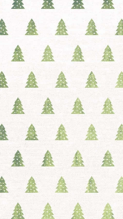 Green Christmas Tree Pattern Wallpaper