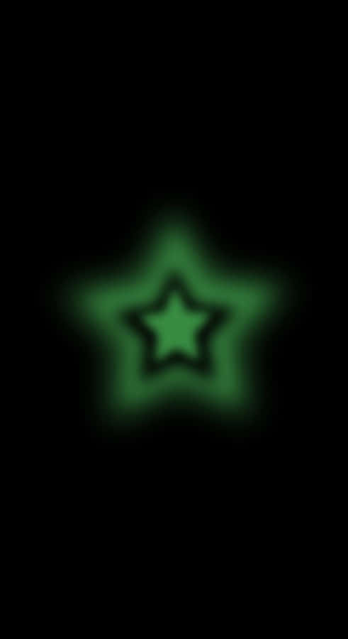 Green Cyber Star Glow Wallpaper
