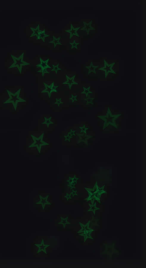 Green Cyber Star Glow Wallpaper