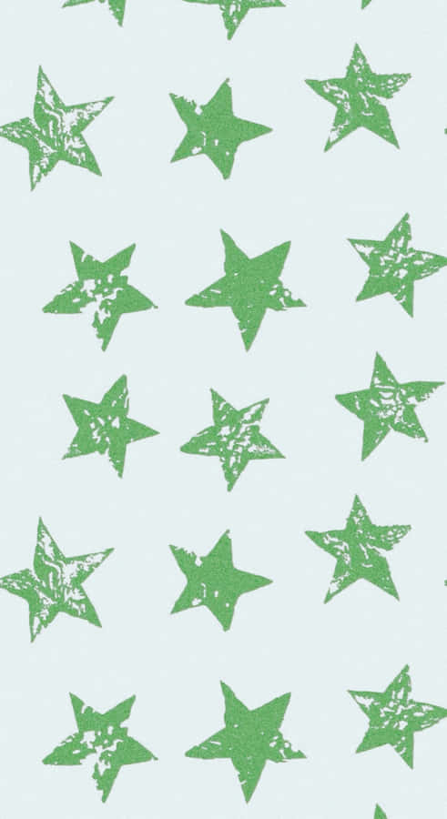 Green Cyber Star Pattern Wallpaper
