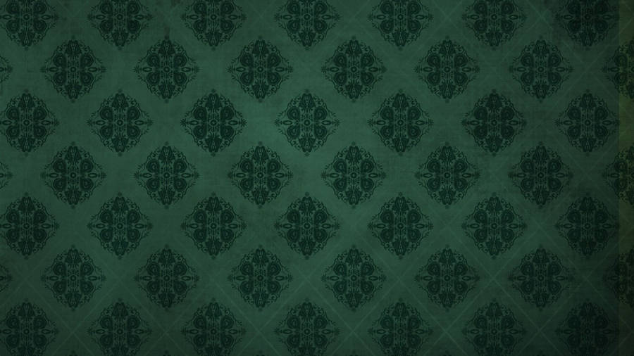 Green Floral Diamond-shaped Wallpaper